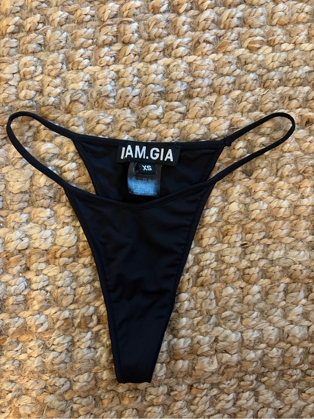 I.AM.GIA Black Thong Bikini Bottom
